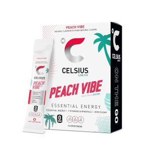 CELSIUS On The Go PEACH VIBE. Sugar Free Energy Drink Mix (14 Sticks per Pack) : Grocery & Gourmet Food