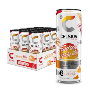 CELSIUS FANTASY VIBE Sparkling Mandarin Marshmallow. Sugar Free Energy Drink. 12 Fl Oz (Pack of 12) : Grocery & Gourmet Food