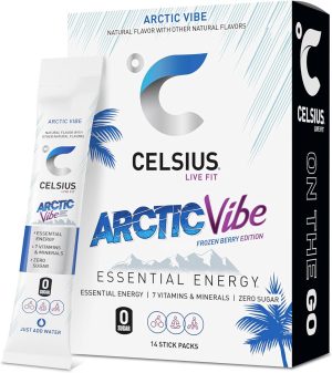 CELSIUS® On-the-Go Powder Sticks Arctic Vibe. Essential Energy 2.5 Oz (14 Sticks per Pack) : Everything Else